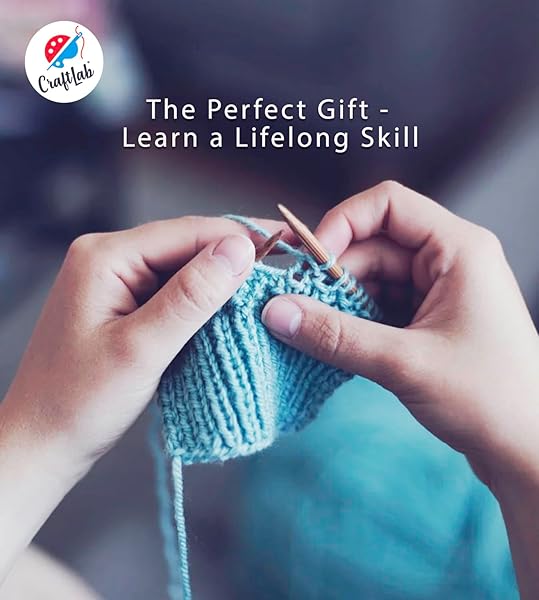 CraftLab CraftLab Knitting Kit for Beginners and Kids All Supplies Included Wool Yarn Needles Instructions Perfect Gift for Creative Fun - View 8 of 9