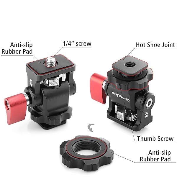 ChromLives ChromLives Field Monitor Mount Holder Adjustable Swivel Tilt Camera Monitor Holder for 5/7 Inch Monitors with Cold Shoe 2021 Update - View 6 of 8