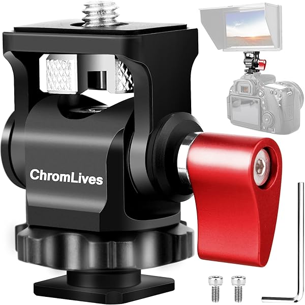 ChromLives ChromLives Field Monitor Mount Holder Adjustable Swivel Tilt Camera Monitor Holder for 5/7 Inch Monitors with Cold Shoe 2021 Update - View 2 of 8