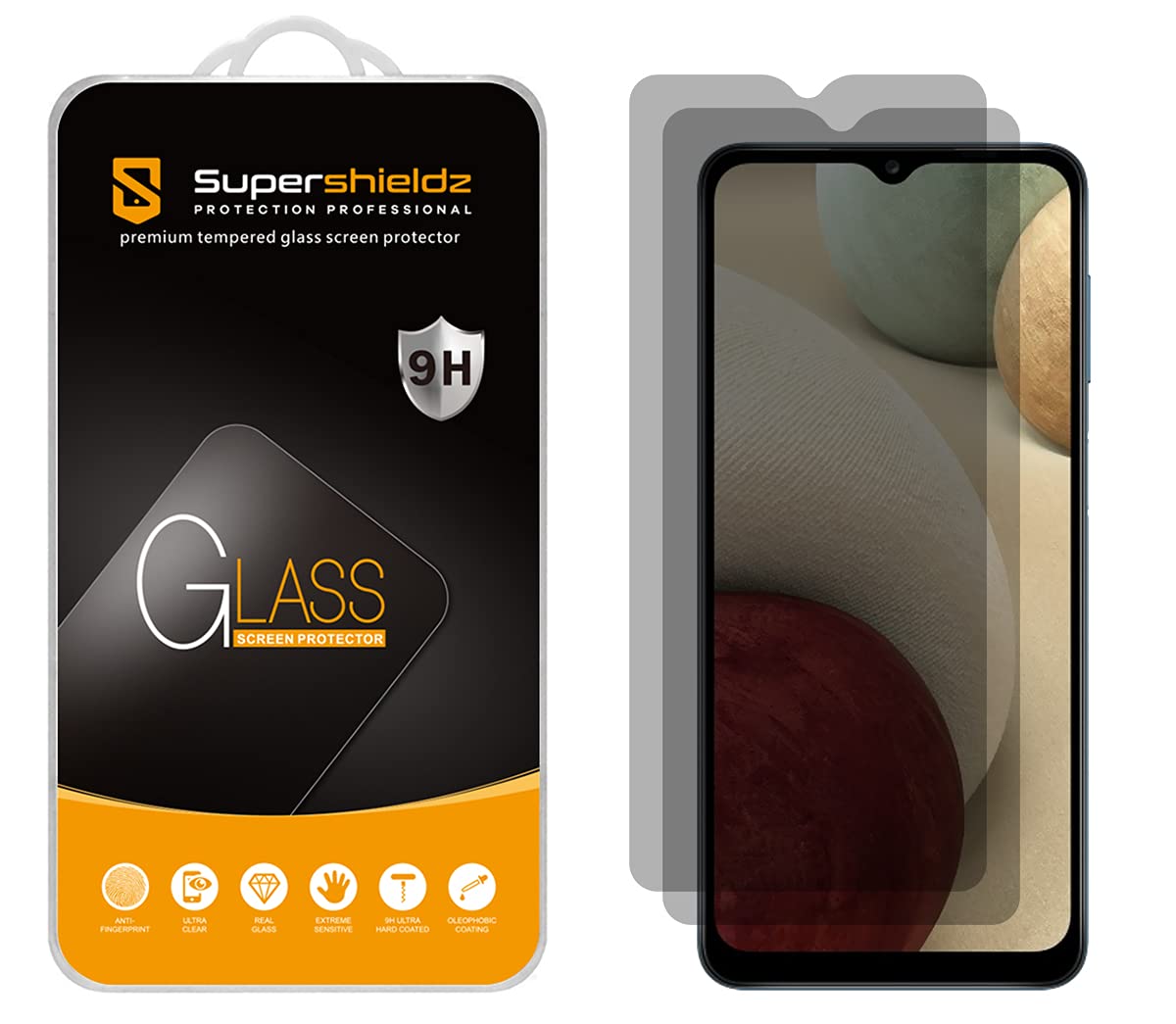 Supershieldz (2 Pack) (Privacy) Anti Spy Screen Protector Designed for Samsung Galaxy A13 5G A13 LTE A12 Tempered Glass, Anti Scratch, Bubble Free