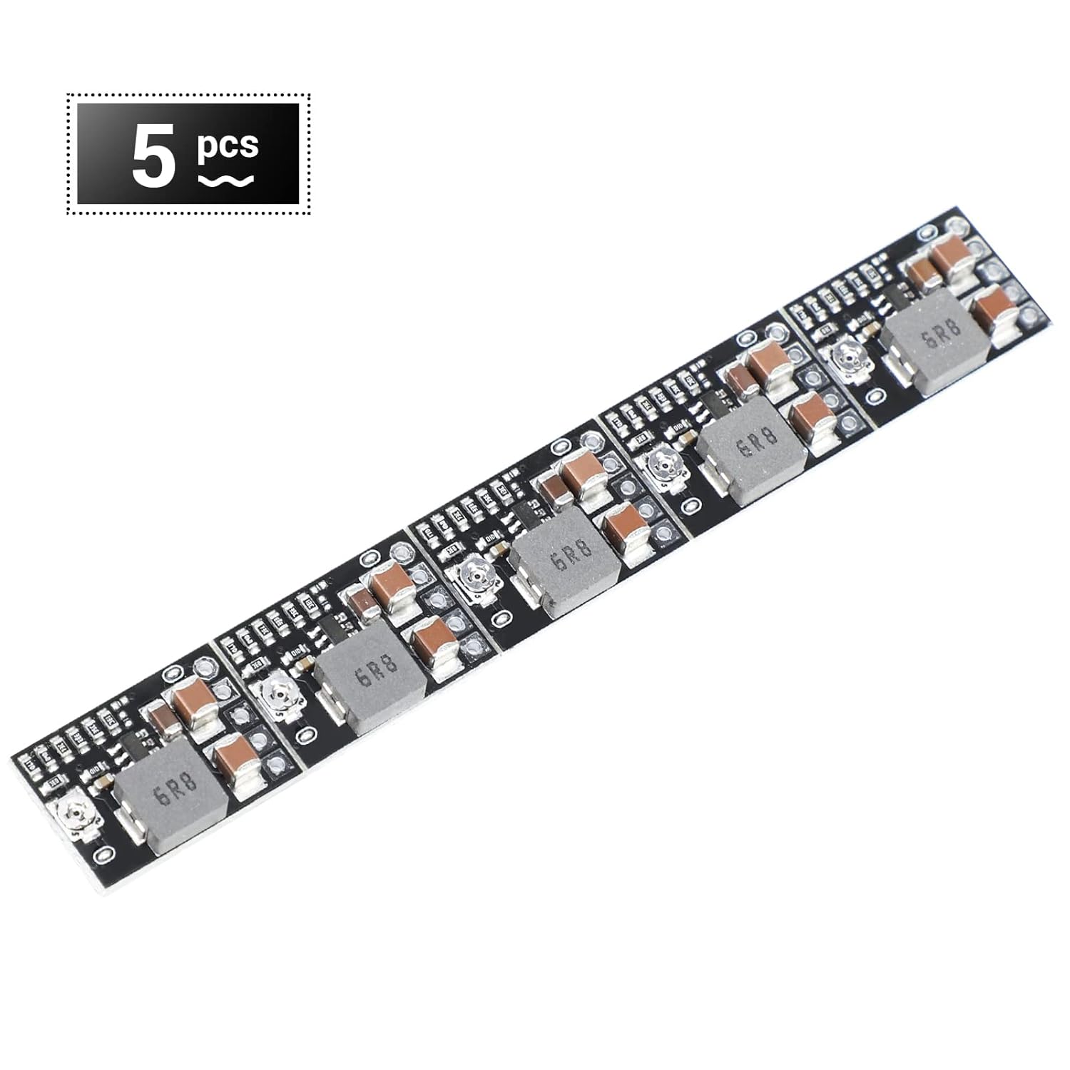 DROK DROK DC 5V Power Converter, 5pcs Mini Voltage Buck Regulator DC 4.5-20V 12V 9V Step Down to 5V Reducer Transformer Board 3A 10W Adjustable Fixed Volt - View 5 of 7