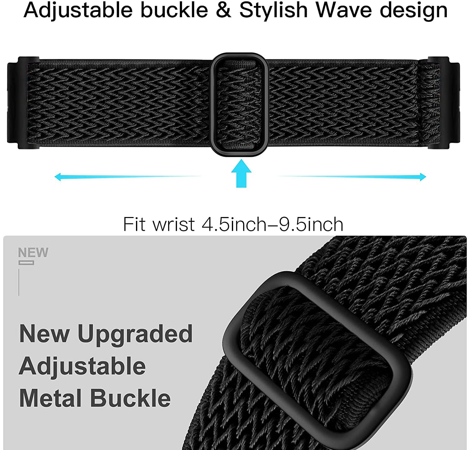 Olytop Olytop Elastic Bands for Galaxy Watch 7 6 4 Classic Bands 47mm 46mm 43mm 42mm 5 Pro Band 45mm,Samsung Galaxy Watch 7 FE 6 5 4 Strap 44mm 40mm Active - View 5 of 8