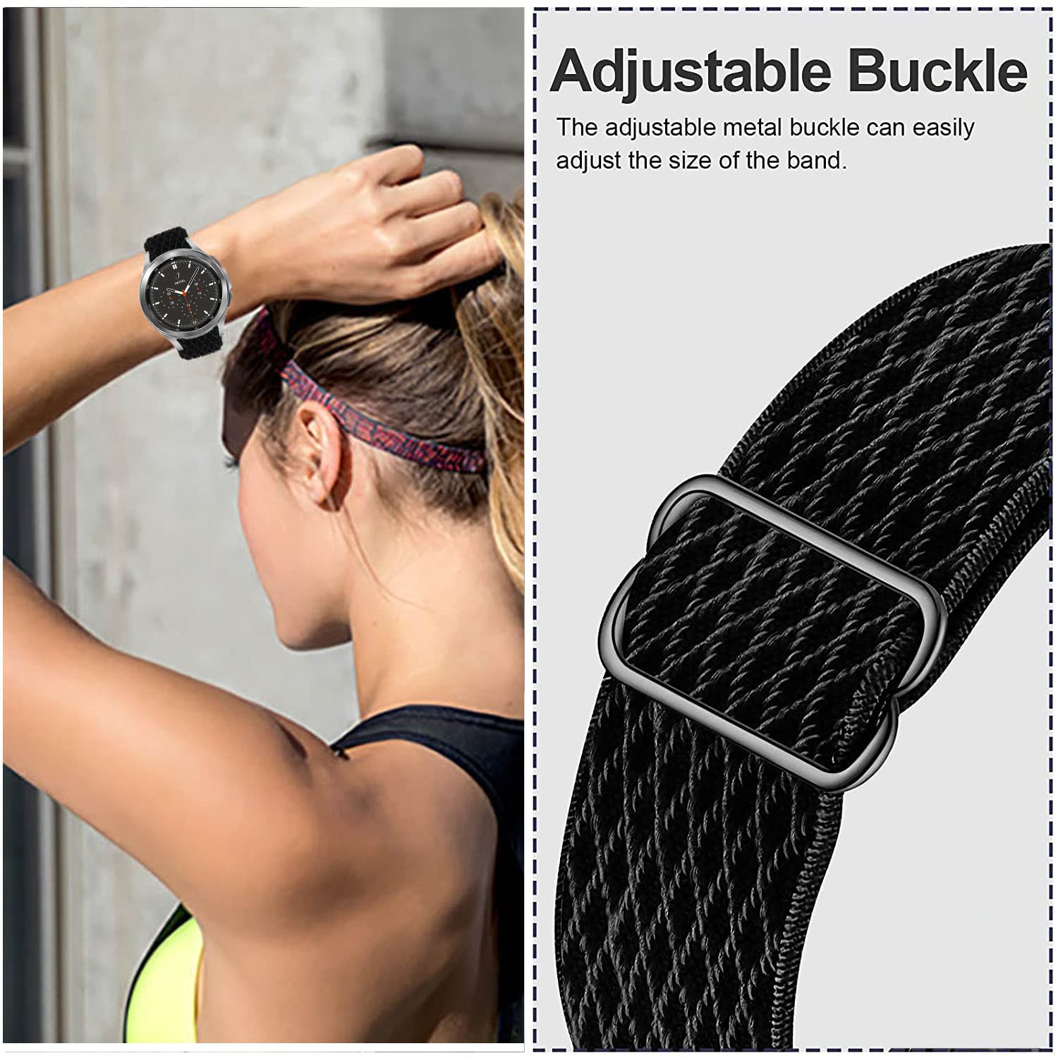 Olytop Olytop Elastic Bands for Galaxy Watch 7 6 4 Classic Bands 47mm 46mm 43mm 42mm 5 Pro Band 45mm,Samsung Galaxy Watch 7 FE 6 5 4 Strap 44mm 40mm Active - View 7 of 8