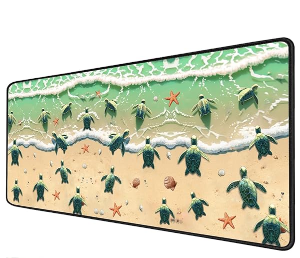 FDHHKJUKO Large Sea Turtles Gaming Mouse Pad with Non-Slip Base - Perfect for Office & Study