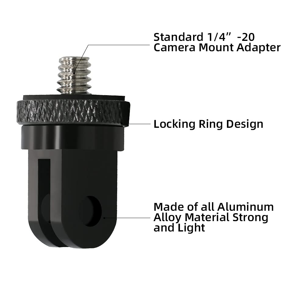 SKEZN 1/4 Inch Aluminum Camera Mount Adapter for GoPro Hero 13 12 11 10 9 8 and Other Action Cameras 2 Pack - View 2 of 7