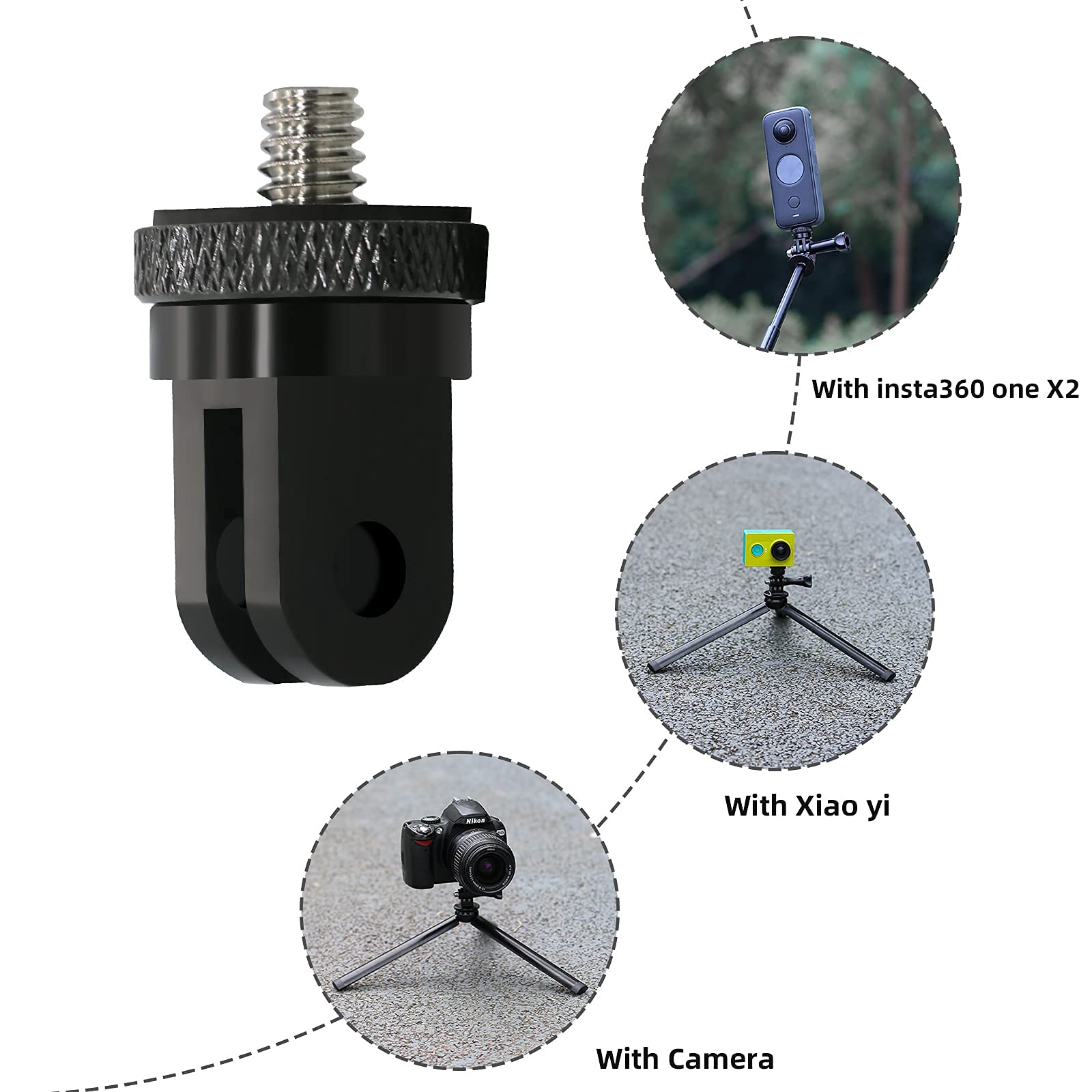 SKEZN 1/4 Inch Aluminum Camera Mount Adapter for GoPro Hero 13 12 11 10 9 8 and Other Action Cameras 2 Pack - View 4 of 7