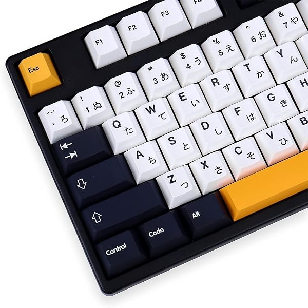 Gliging Japanese Keycaps 133 Keys Black White Cherry Profile Dye-Sub PBT Minimalist Compatible with GH60 GK64 GK61 68 87 104 Keyboard - View 4 of 8