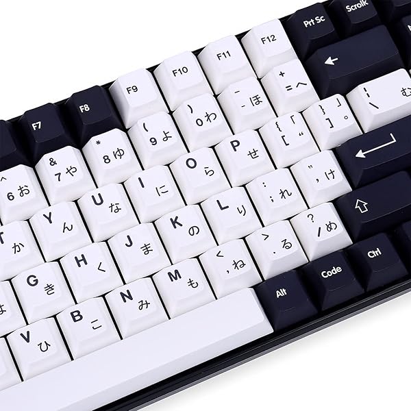 Gliging Japanese Keycaps 133 Keys Black White Cherry Profile Dye-Sub PBT Minimalist Compatible with GH60 GK64 GK61 68 87 104 Keyboard - View 6 of 8