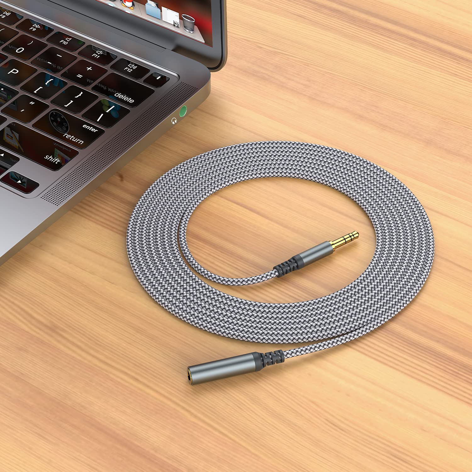 MCSPER MCSPER Headphone Extension Cable, [2-Pack, 6.6ft Hi-Fi ] 3.5mm Extension AudioMale to Female Aux Adapter Hi-Fi Sound Stereo Extender Cord for - View 6 of 6