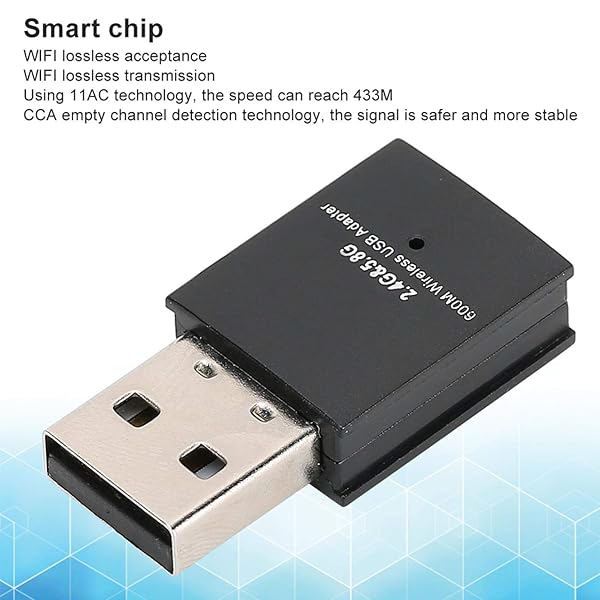 ASHATA ASHATA USB Bluetooth Dongle 600Mbps Network Adapter for PC Laptop Desktop Compatible with Windows and Android - View 4 of 10