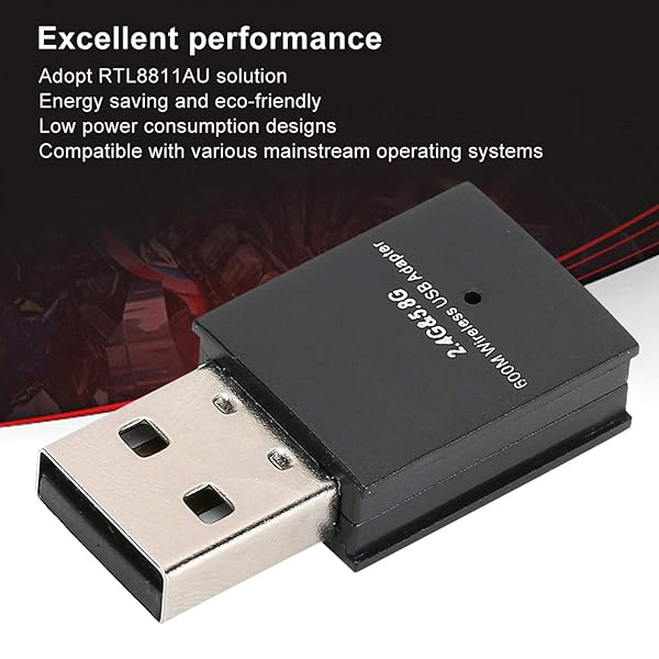 ASHATA ASHATA USB Bluetooth Dongle 600Mbps Network Adapter for PC Laptop Desktop Compatible with Windows and Android - View 5 of 10