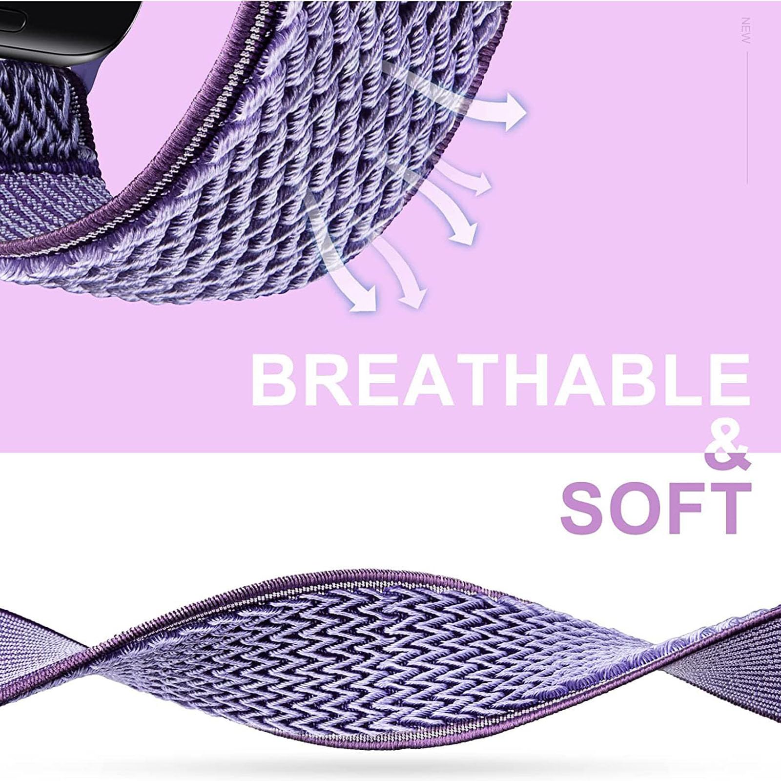 SAMYERLEN Stretchy Braided Solo Loop Compatible for Apple Watch Band 38mm 40mm 41mm 42mm 44mm 45mm 46mm 49mm Adjustable Elastic Nylon for iWatch Series 11 10 9 - View 3 of 6