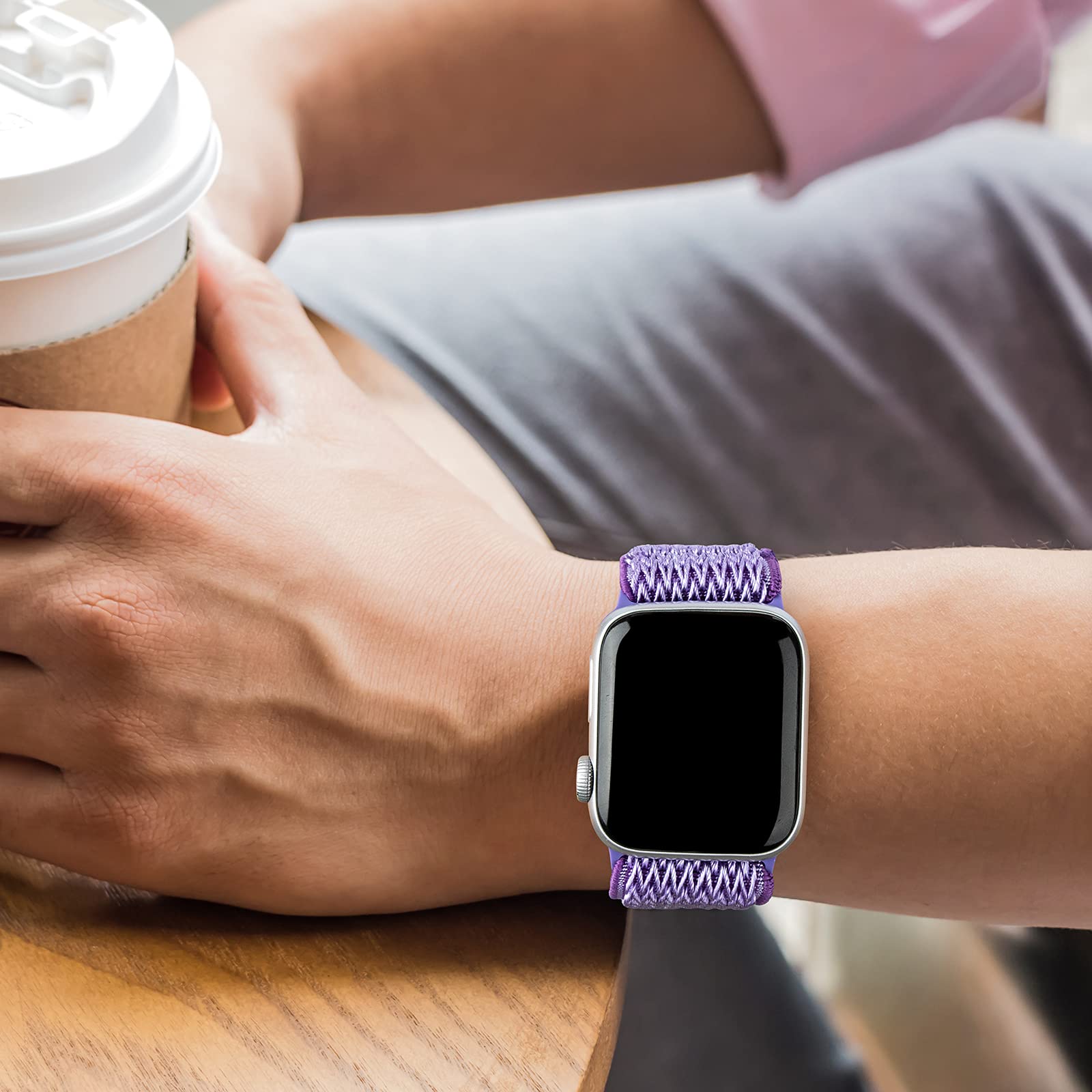 SAMYERLEN Stretchy Braided Solo Loop Compatible for Apple Watch Band 38mm 40mm 41mm 42mm 44mm 45mm 46mm 49mm Adjustable Elastic Nylon for iWatch Series 11 10 9 - View 6 of 6