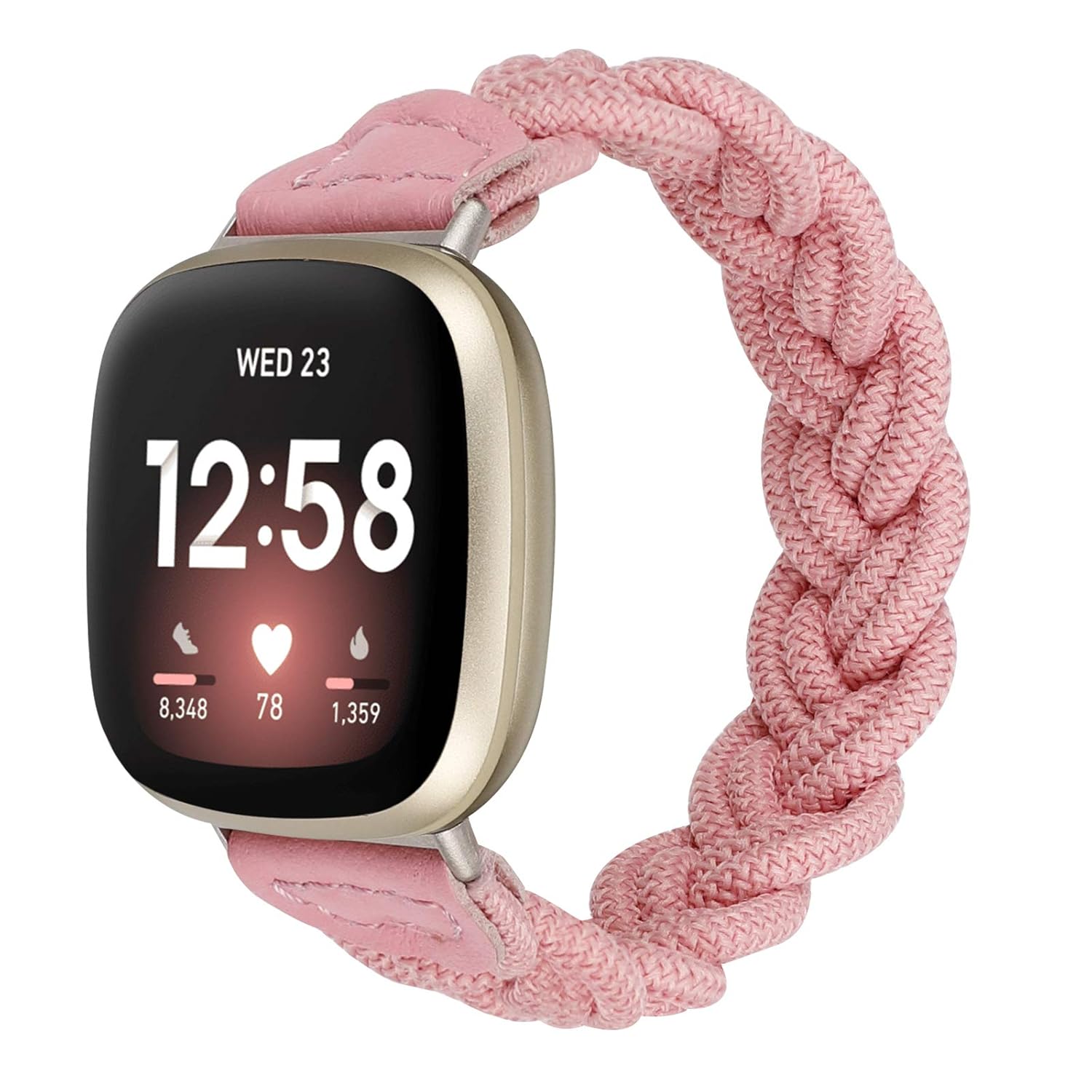 Wearlizer Wearlizer Elastic Band Compatible with Fitbit Versa 4 Bands for Woman Versa 3 Sense 2 Sense Bands Women, Slim Solo Loop Braided Strap Stretchy Woven - View 8 of 9