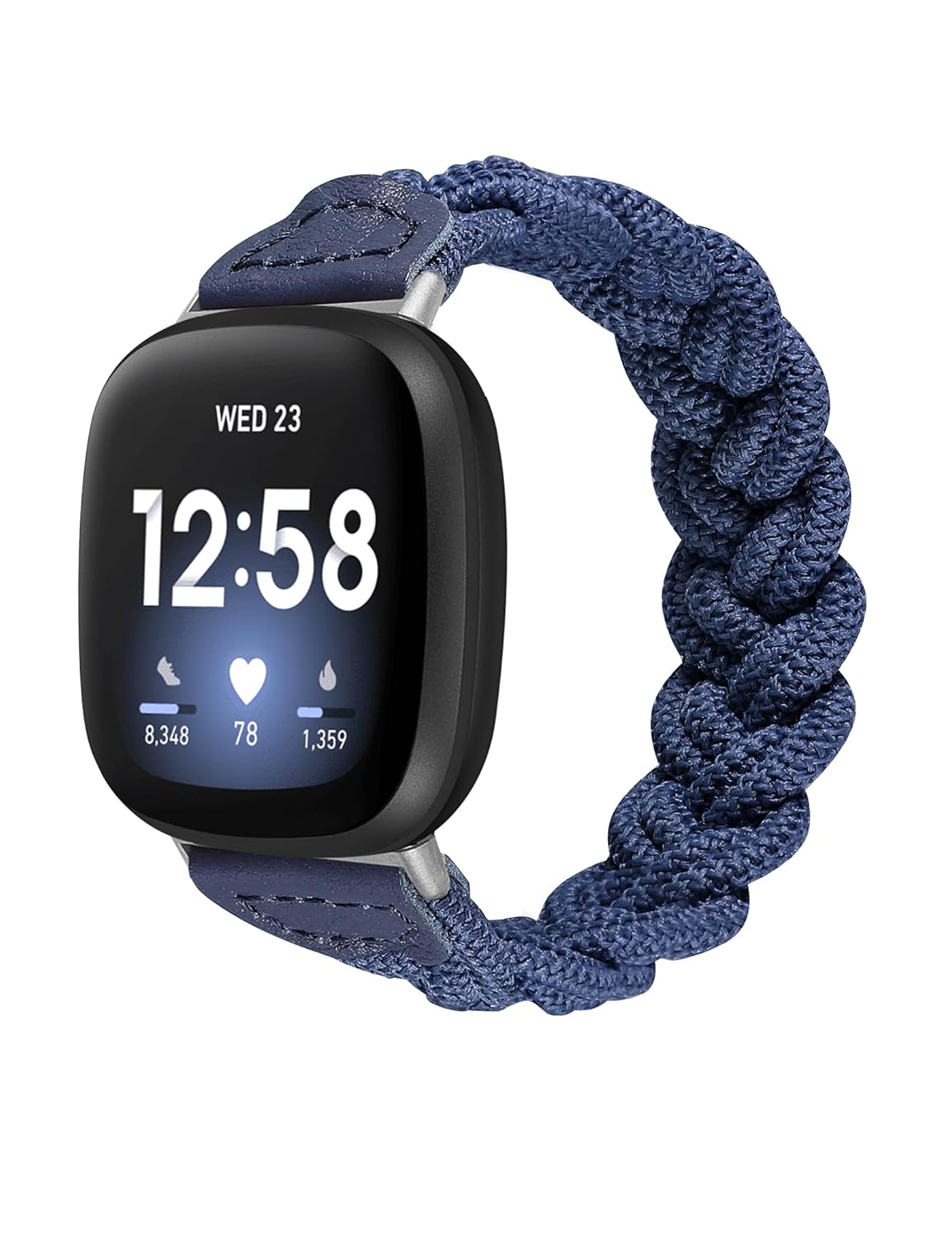 Wearlizer Wearlizer Elastic Band Compatible with Fitbit Versa 4 Bands for Woman Versa 3 Sense 2 Sense Bands Women, Slim Solo Loop Braided Strap Stretchy Woven - View 9 of 9