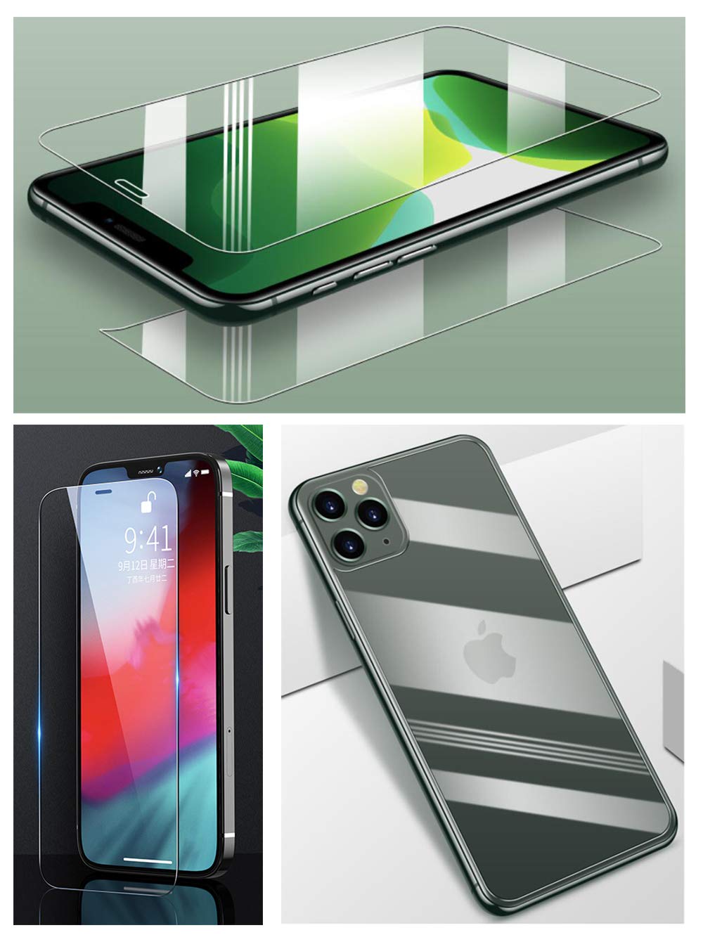 AKWOX (4-Pack) Tempered Glass Screen Protectors for iPhone 12 Mini 5.4-inch with Back Covers, Akwox 9H Front Screen Protector and Back Screen Protector for - View 6 of 7