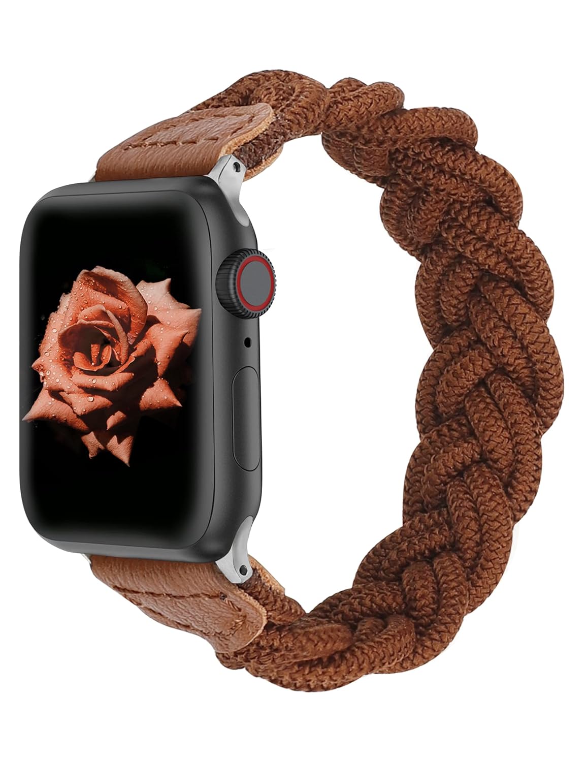 Wearlizer Wearlizer Stretchy Braided Band Compatible with Apple Watch Bands Women 38mm 40mm 41mm 42mm 44mm 45mm 46mm 49mm Slim Elastic Solo Loop Strap Woven - View 7 of 9