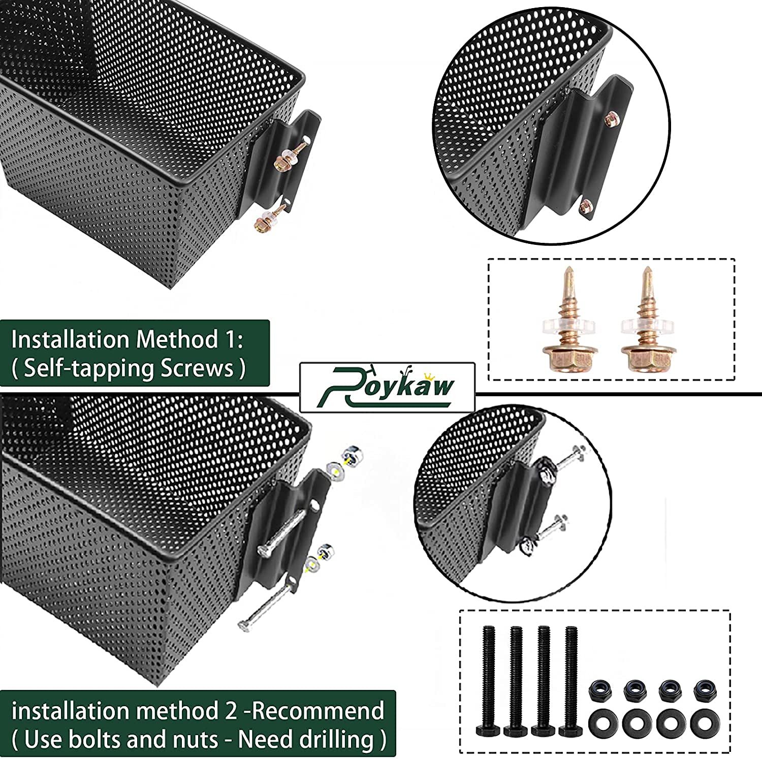 Roykaw Roykaw Golf Cart Front Inner Basket Dash Storage Tray Organizer Rack for EZGO TXT 1994-Up GandE Golf Cart, One Piece Solid Design and Large Storage - View 4 of 6