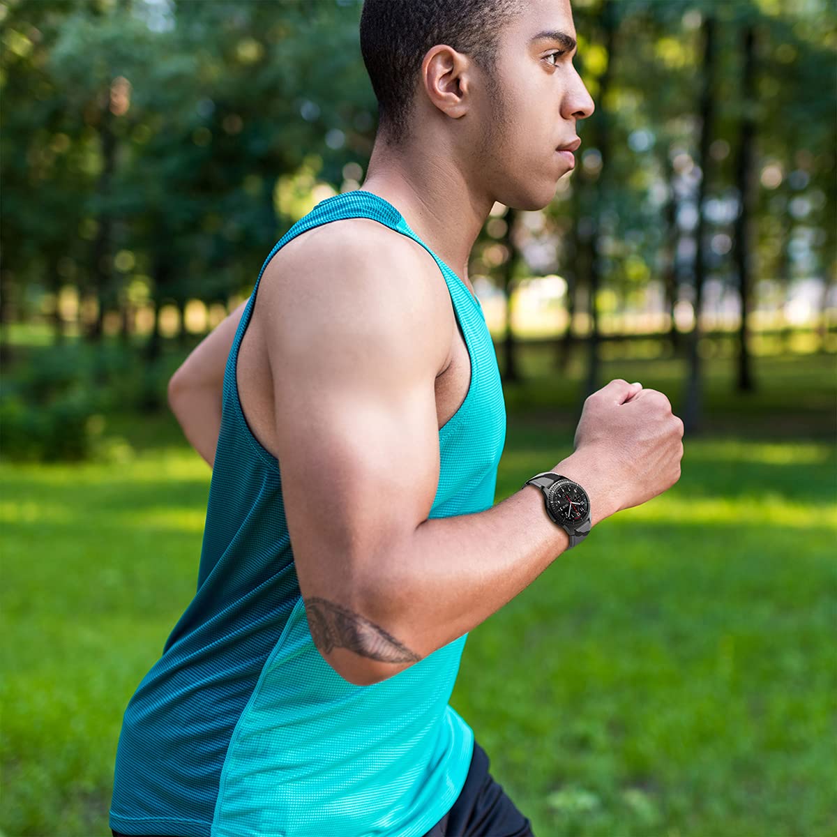 TOOLAIK TOOLAIK Silicone Band for Samsung Galaxy Watch 3 46mm Gear S3 Frontier Classic 22mm Casual Straps Accessories for Men Women Black Grey Camouflage - View 6 of 7