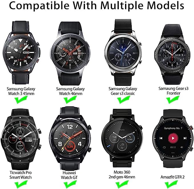 TOOLAIK TOOLAIK Silicone Band for Samsung Galaxy Watch 3 46mm Gear S3 Frontier Classic 22mm Casual Straps Accessories for Men Women Black Grey Camouflage - View 7 of 7