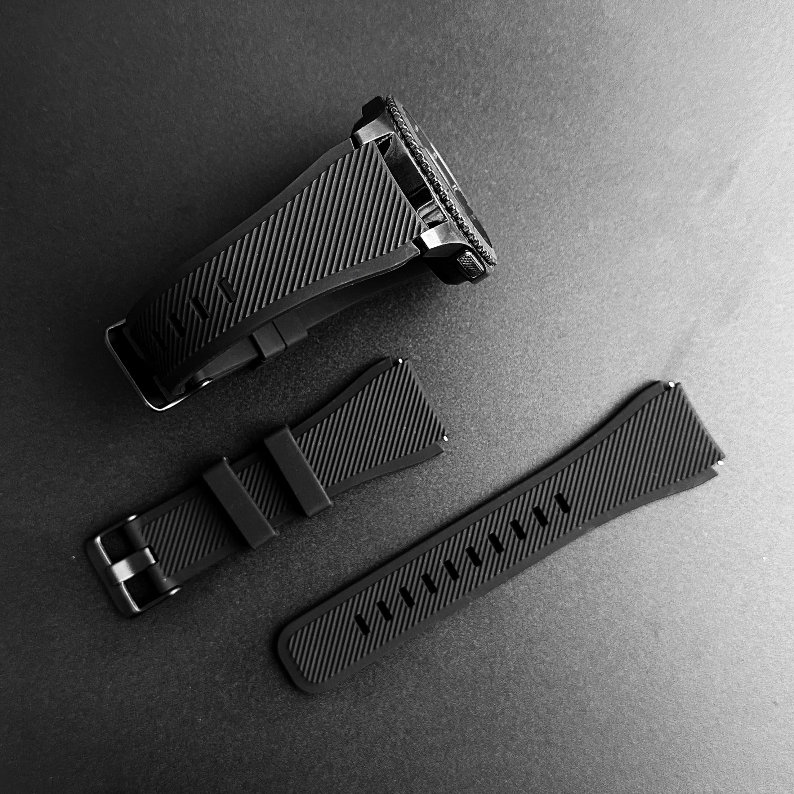 TOOLAIK TOOLAIK Silicone Band for Samsung Galaxy Watch 3 46mm Gear S3 Frontier Classic 22mm Casual Straps Accessories for Men Women Grey Navy Camouflage - View 3 of 9