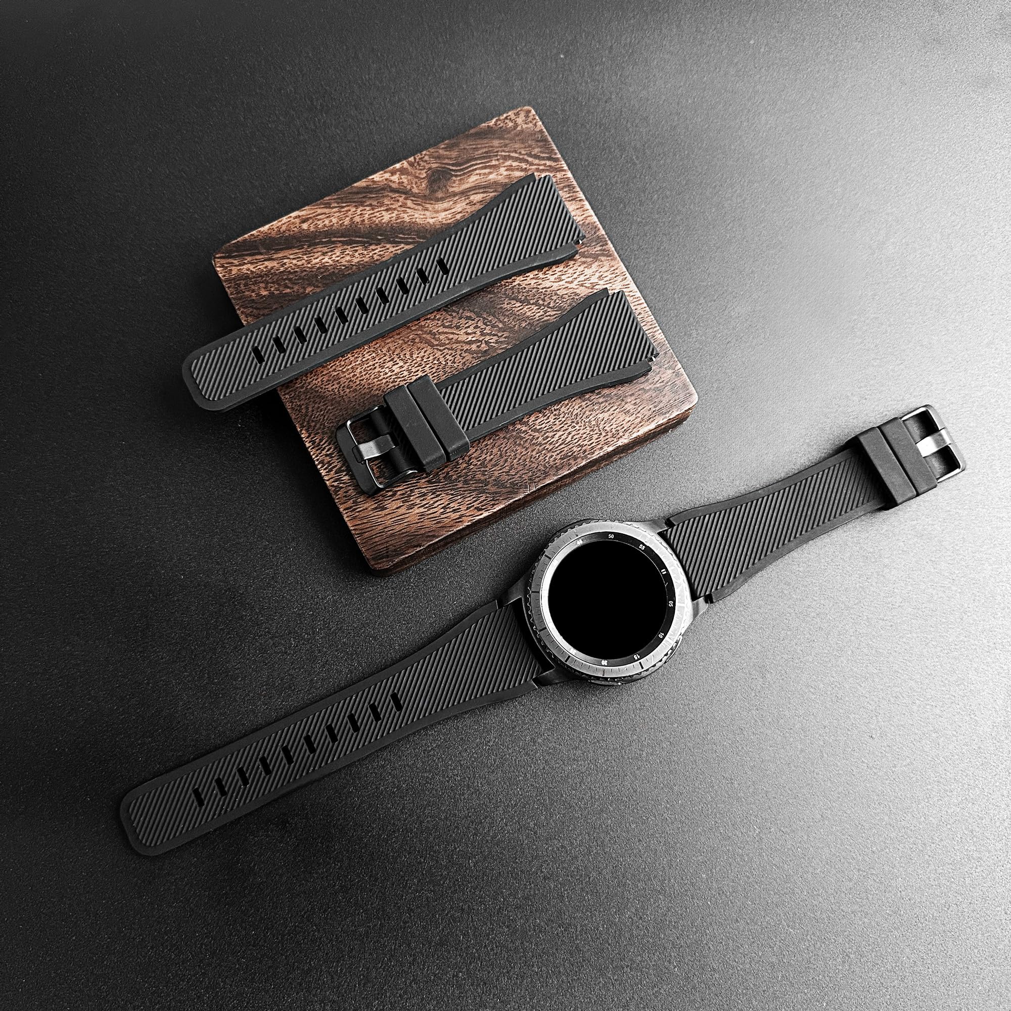 TOOLAIK TOOLAIK Silicone Band for Samsung Galaxy Watch 3 46mm Gear S3 Frontier Classic 22mm Casual Straps Accessories for Men Women Grey Navy Camouflage - View 4 of 9