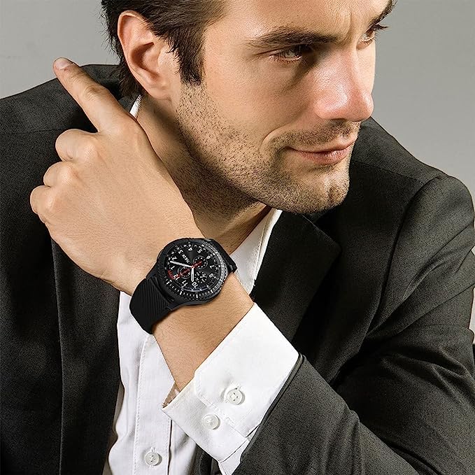 TOOLAIK TOOLAIK Silicone Band for Samsung Galaxy Watch 3 46mm Gear S3 Frontier Classic 22mm Casual Straps Accessories for Men Women Grey Navy Camouflage - View 6 of 9