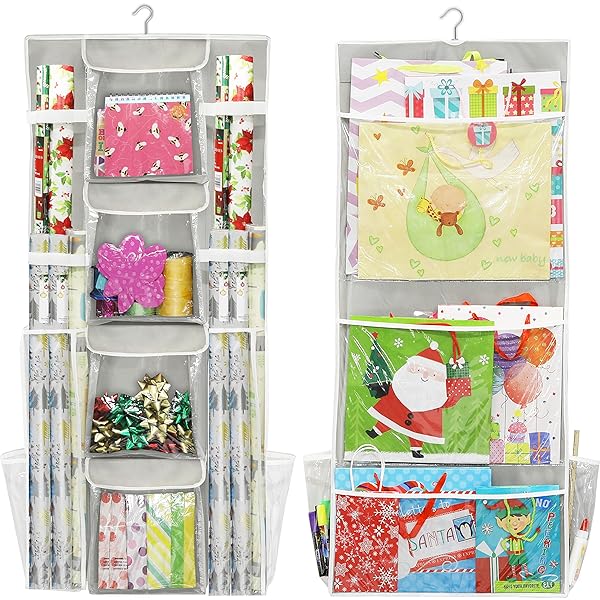 Simple Houseware Simple Houseware Double-Sided Gift Wrap Organizer - Efficient Storage Pockets (Set of 1)