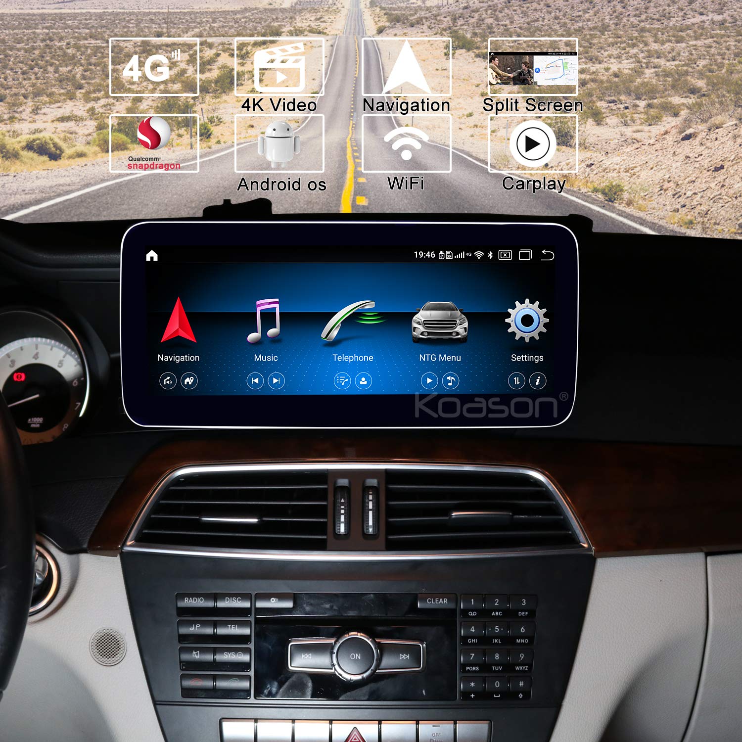 Koason "Upgrade Your Mercedes Benz C-Class: 10.25" HD Display Monitor & GPS for W204 (2007-2010) - Android Multimedia Player" - View 2 of 7
