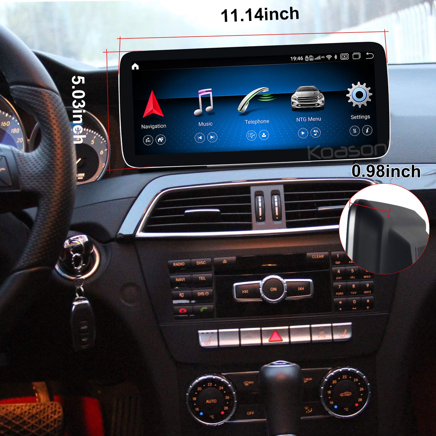 Koason "Upgrade Your Mercedes Benz C-Class: 10.25" HD Display Monitor & GPS for W204 (2007-2010) - Android Multimedia Player" - View 4 of 7
