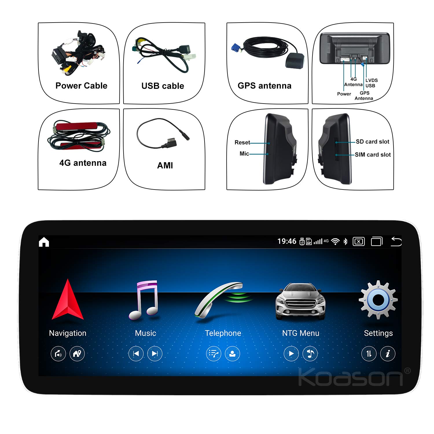 Koason "Upgrade Your Mercedes Benz C-Class: 10.25" HD Display Monitor & GPS for W204 (2007-2010) - Android Multimedia Player" - View 6 of 7