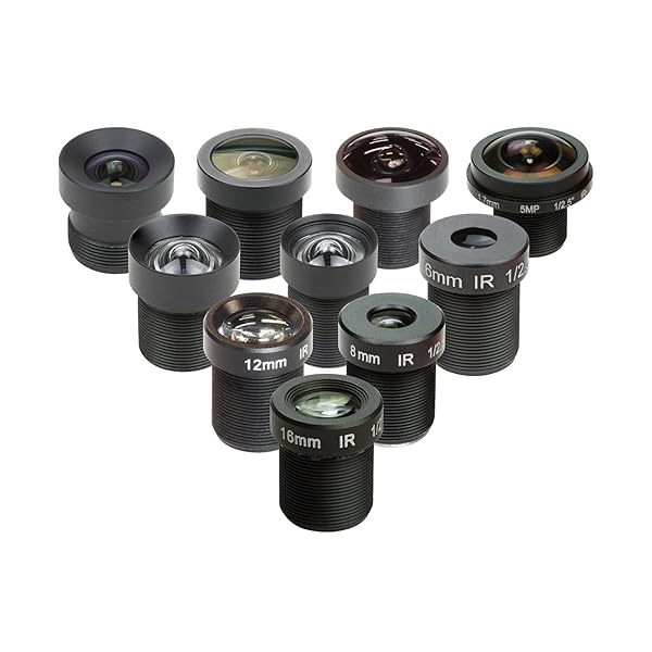 Arducam M12 Lens Set: Telephoto, Macro, Wide Angle & Fisheye Kit for USB Cameras - All-in-One with Holder & Cleaning Cloth