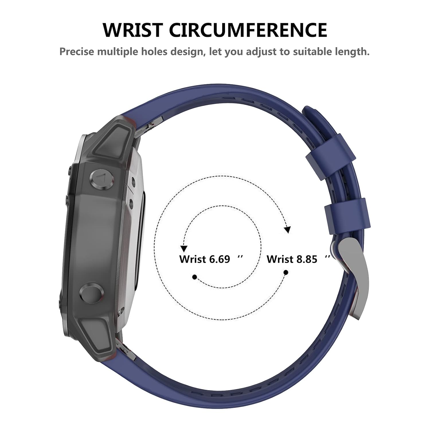 OVERSTEP OVERSTEP Replacement Band Compatible with Garmin Fenix 5x Fenix 5x Plus Fenix 6x Fenix 6x Pro Fenix 3 HR D2 Delta PX Fitness Smartwatch Accessories - View 6 of 9