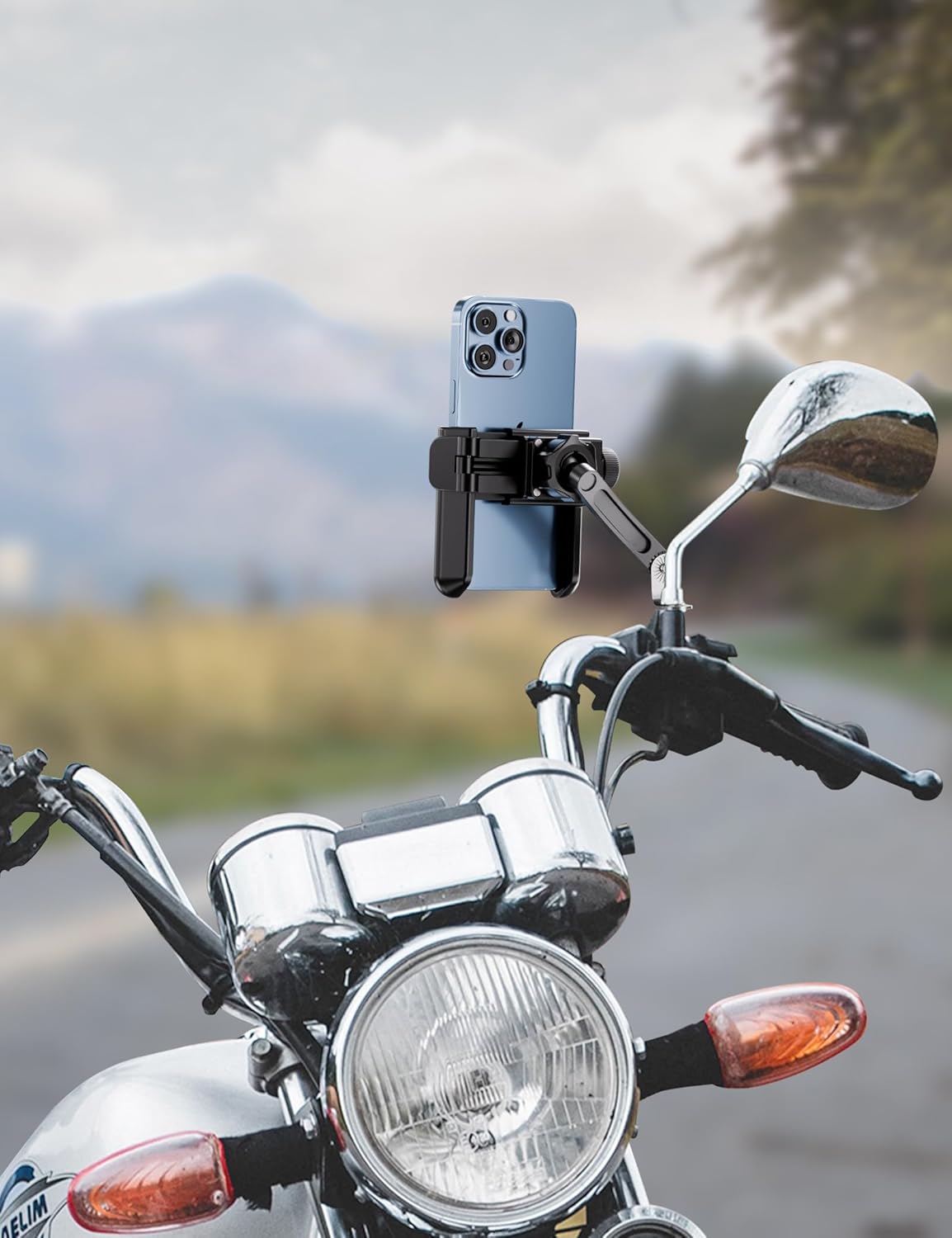 Grefay Grefay Motorcycle Phone Mount, 1S Quick Release Anti Shake Motorbike Phone Holder for 3.5-7.0 Inch Smartphone for Motorcycle Mirror Phone Mount with - View 7 of 7