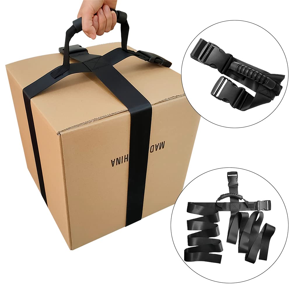 CALIDAKA Carrying Strap with Handle,Handheld Belt for Safely Moving and Lifting Heavy Boxes,Adjustable Belt, Cross Style Carry Straps, Suitable for Groceries, - View 2 of 7