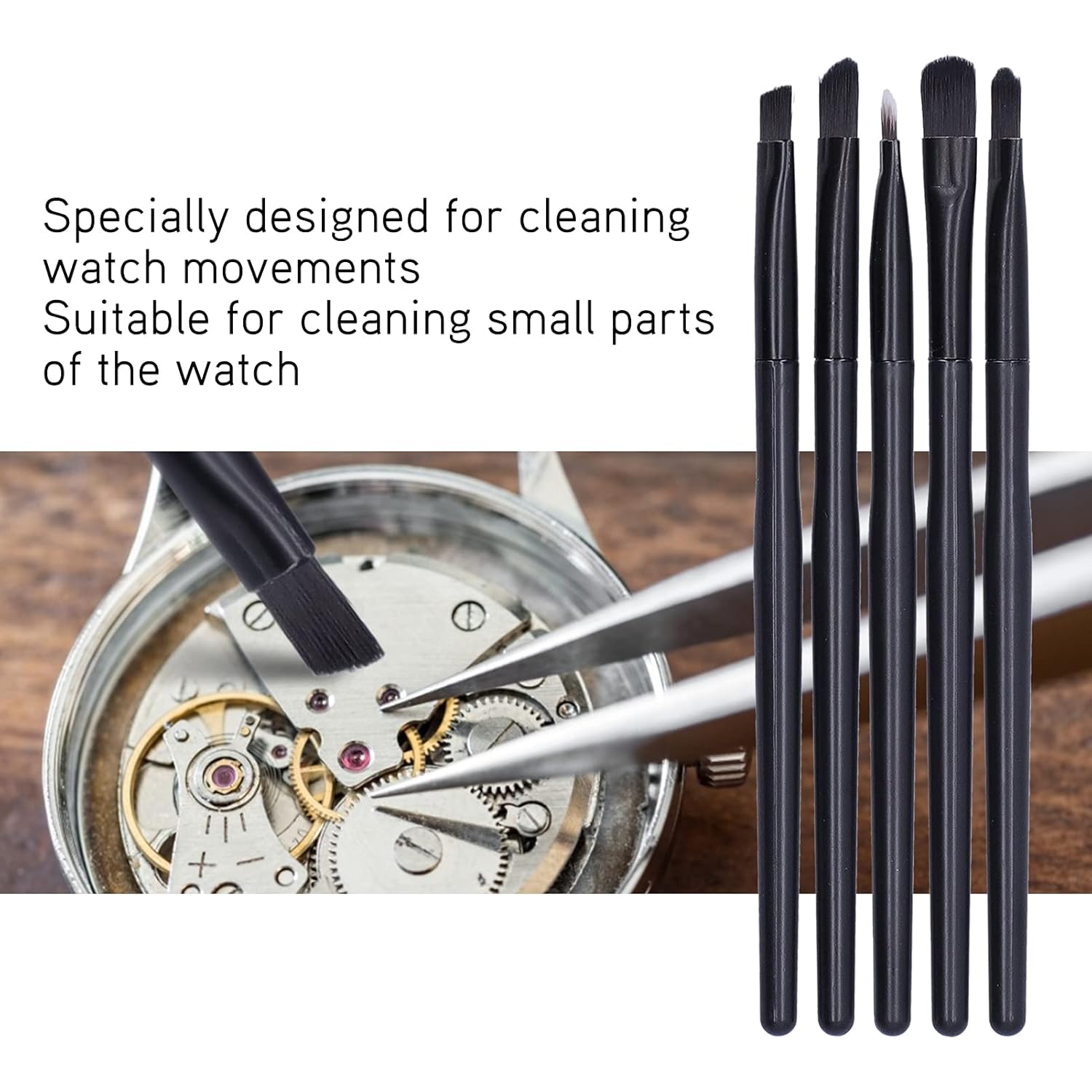 YUYTE Watch Cleaning Brush Set, Wristwatch Movement Small Part Cleaning Tool with Box, Wristwatch Dust Removal Tool for Kit for Clean Watch Crafts Jewelry - View 2 of 9