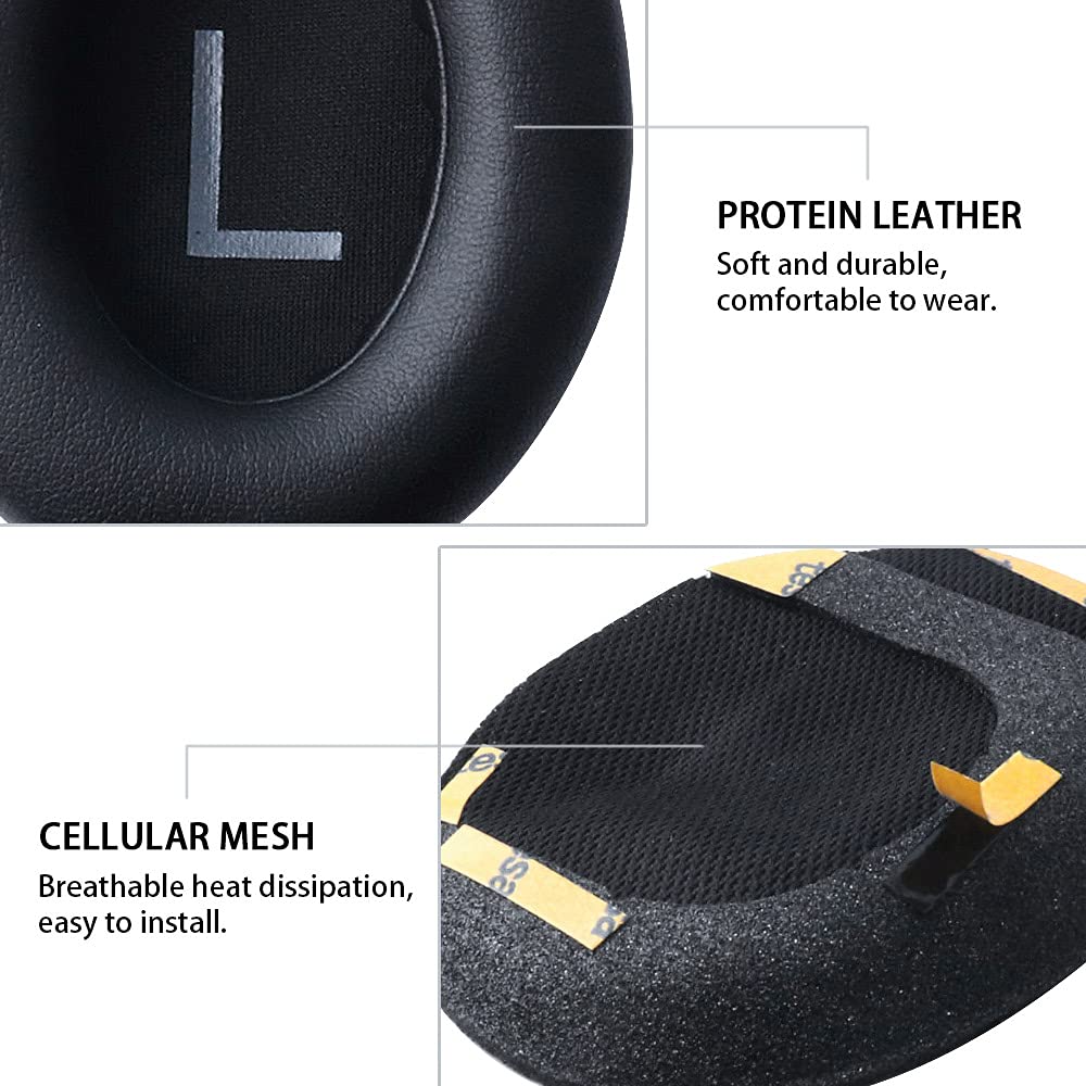 HUYUN HUYUN Protein Leather Ear Pads Replacement for Bose Headphones 700, NCH700, NC700 Headphones Earpads, Headset Ear Cushion Repair Parts (Black) - View 4 of 9