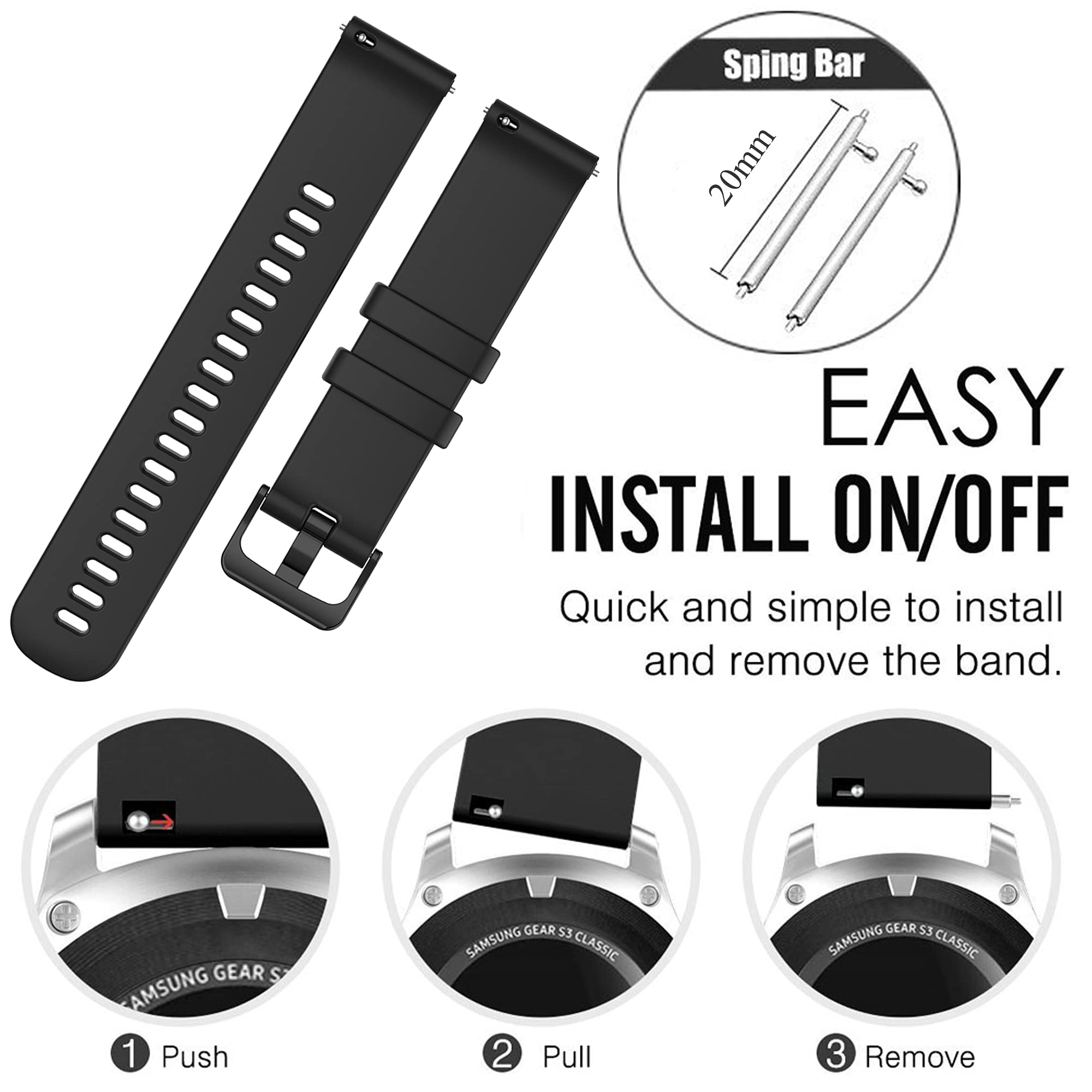QGHXO Quick Release Replacement Band for Garmin Approach S40 S42 S12 Compatible Durable and Stylish Design - View 5 of 7