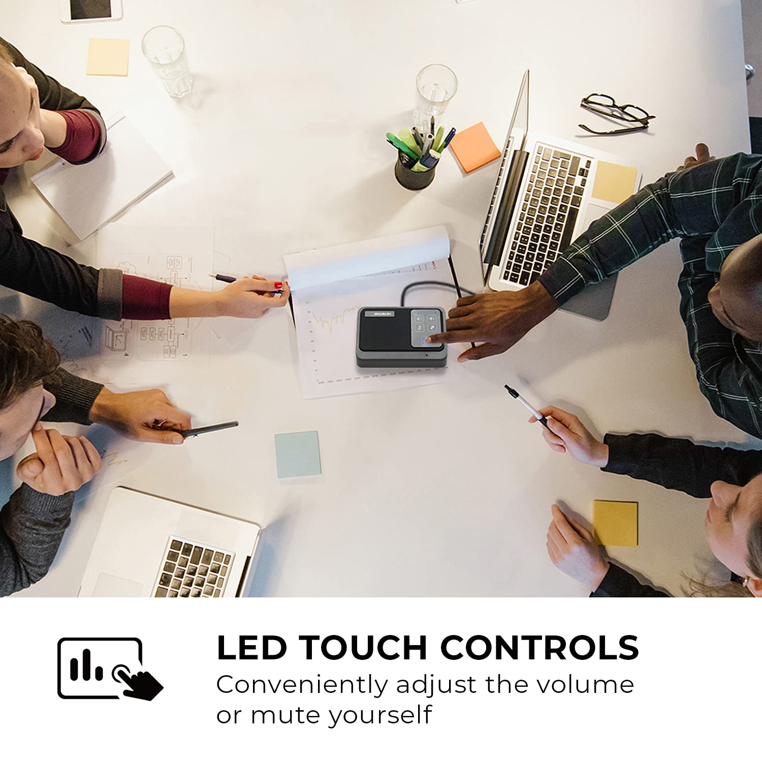 AVerMedia AVerMedia AS311 AI Speakerphone with Noise Suppression and Voice Pickup for Easy Conference Calls and Work from Home Setup - View 5 of 6