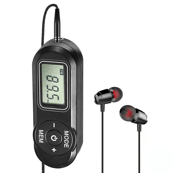 SWDSTP Upgrade Your Walk with SWDSTP Mini FM Walkman Radio - Portable, Digital Tuning, Headphones & Belt Clip Included!