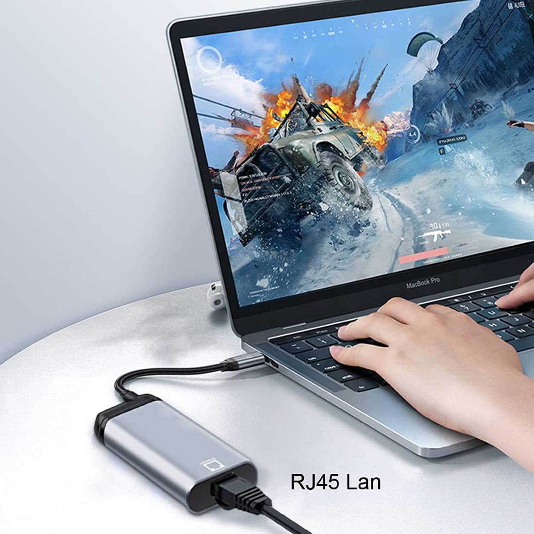 chenyang Chenyang USB C to RJ45 Gigabit Ethernet Network LAN Cable Adapter 1000Mbps Fast Connectivity - View 2 of 8