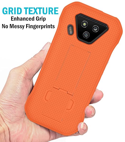 Nakedcellphone Bright Orange Nakedcellphone Combo Case for Verizon Kyocera DuraForce Ultra 5G UW - Slim Kickstand & Rotating Belt Clip - View 8 of 11