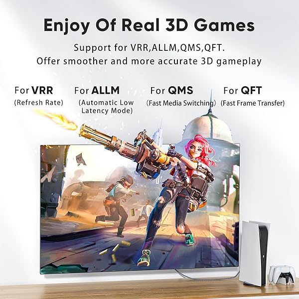 ARISKEEN ARISKEEN 8K HDMI Cable 15 FT High Speed 48Gbps HDMI 2.1 for 8K 60Hz 4K 120Hz 144Hz Braided Cord - View 6 of 8