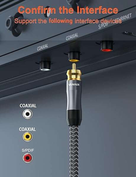 VANAUX VANAUX 16.5ft Subwoofer Cable - Digital Coaxial RCA to RCA for Home Theater & Soundbar - View 3 of 7