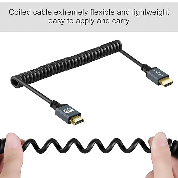 Twozoh Twozoh 4K HDMI Coiled Cable - 1.5M Extender for 3D, UHD, 1080p | HDMI 2.0a/b Compatible - View 4 of 8