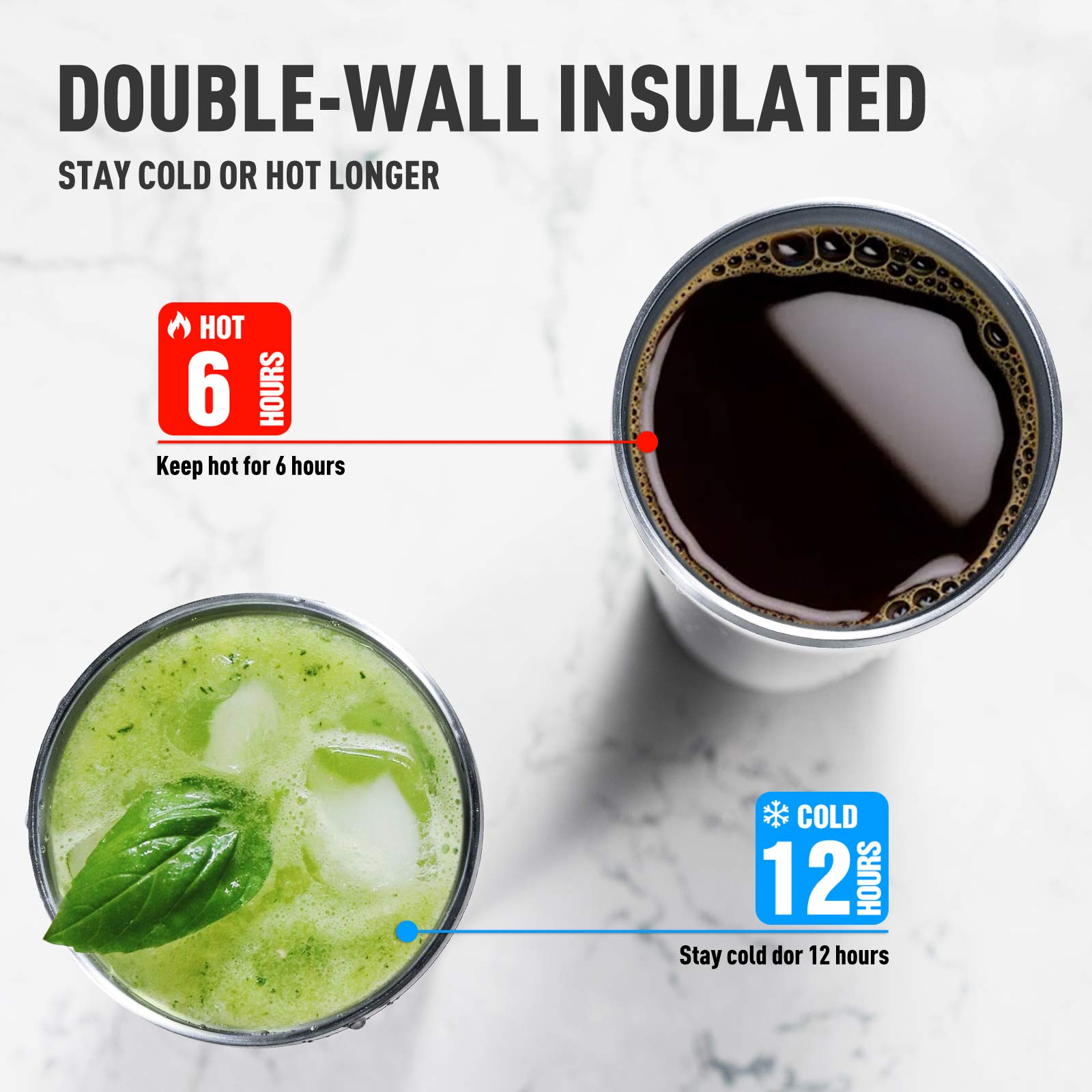 COMOOO 30oz Stainless Steel Insulated Tumbler with Lid Double Wall Vacuum Coffee Cup Large Travel Mug for Home Office School Party Navy 4 Pack - View 5 of 7