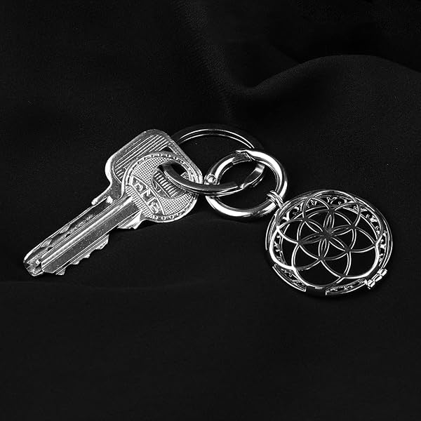 VIIVY VIYIV VIIVY VIYIV Protective Case for AirTag Key Wallet Finder Hollow Out Metal Keychain Cover Compatible with Air Tag Tracker Holder Silver - View 5 of 10