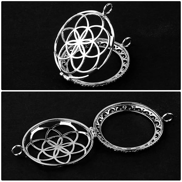 VIIVY VIYIV VIIVY VIYIV Protective Case for AirTag Key Wallet Finder Hollow Out Metal Keychain Cover Compatible with Air Tag Tracker Holder Silver - View 9 of 10