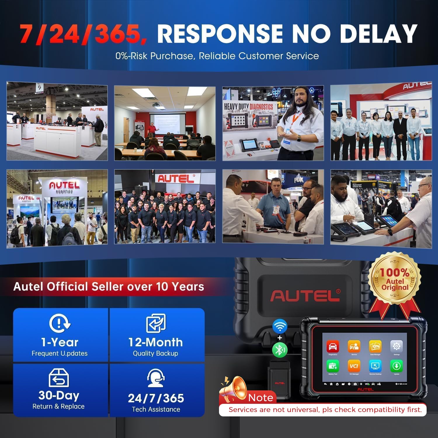 Autel Autel Scanner MaxiCOM MK900BT, 2025 MK900-BT Bidirectional Diagnostic Scan Tool, 2.0 BT Ver. of MK900 MX900, 8in Up of MK808S MK808BT PRO MX808S - View 9 of 9