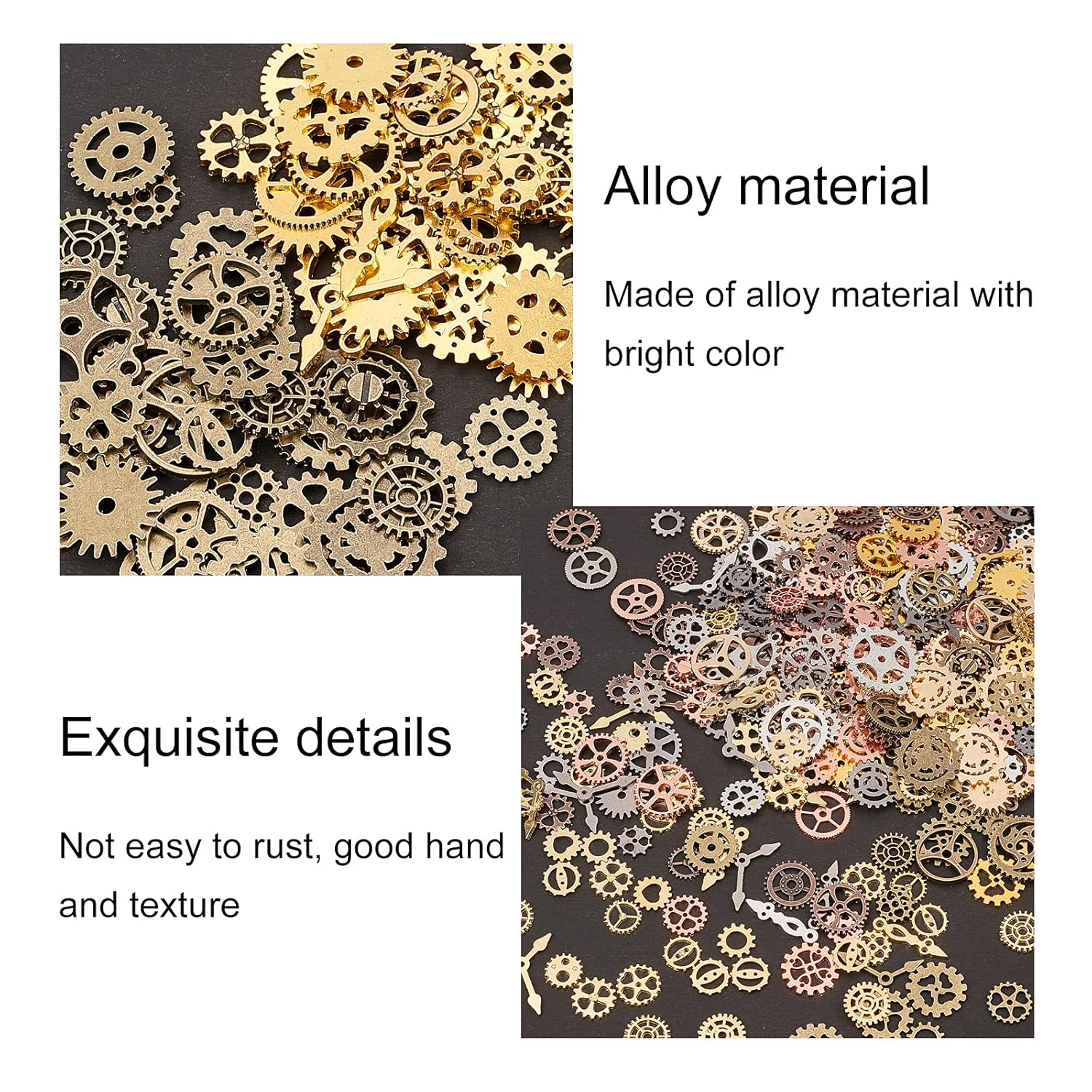 OLYCRAFT OLYCRAFT 400Pcs Resin Fillers Antique Steampunk Gears Charms 8-Color UV Epoxy Resin Supplies Filling Accessories for Jewelry Making Decoration - View 5 of 7